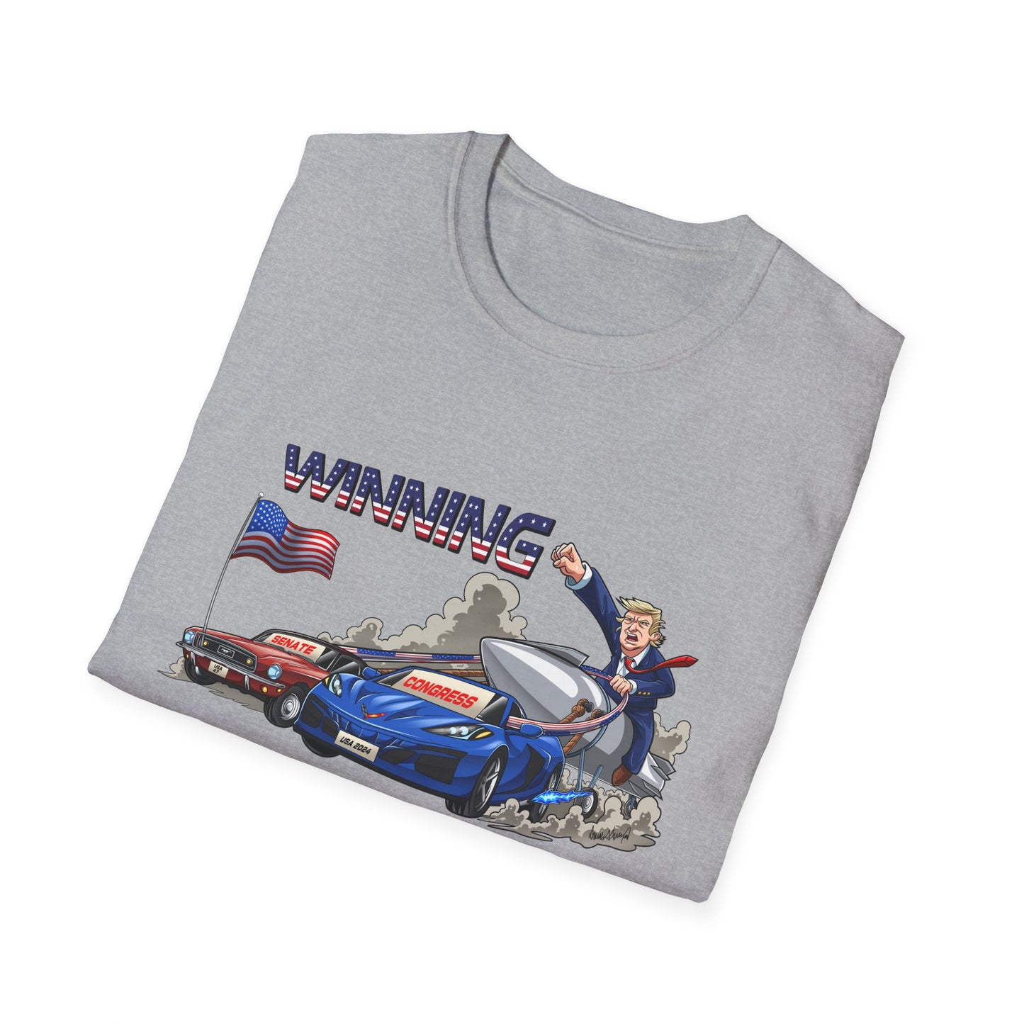 Donald Trump Winning Unisex Softstyle T-Shirt - Patriotic Americana Graphic Tee