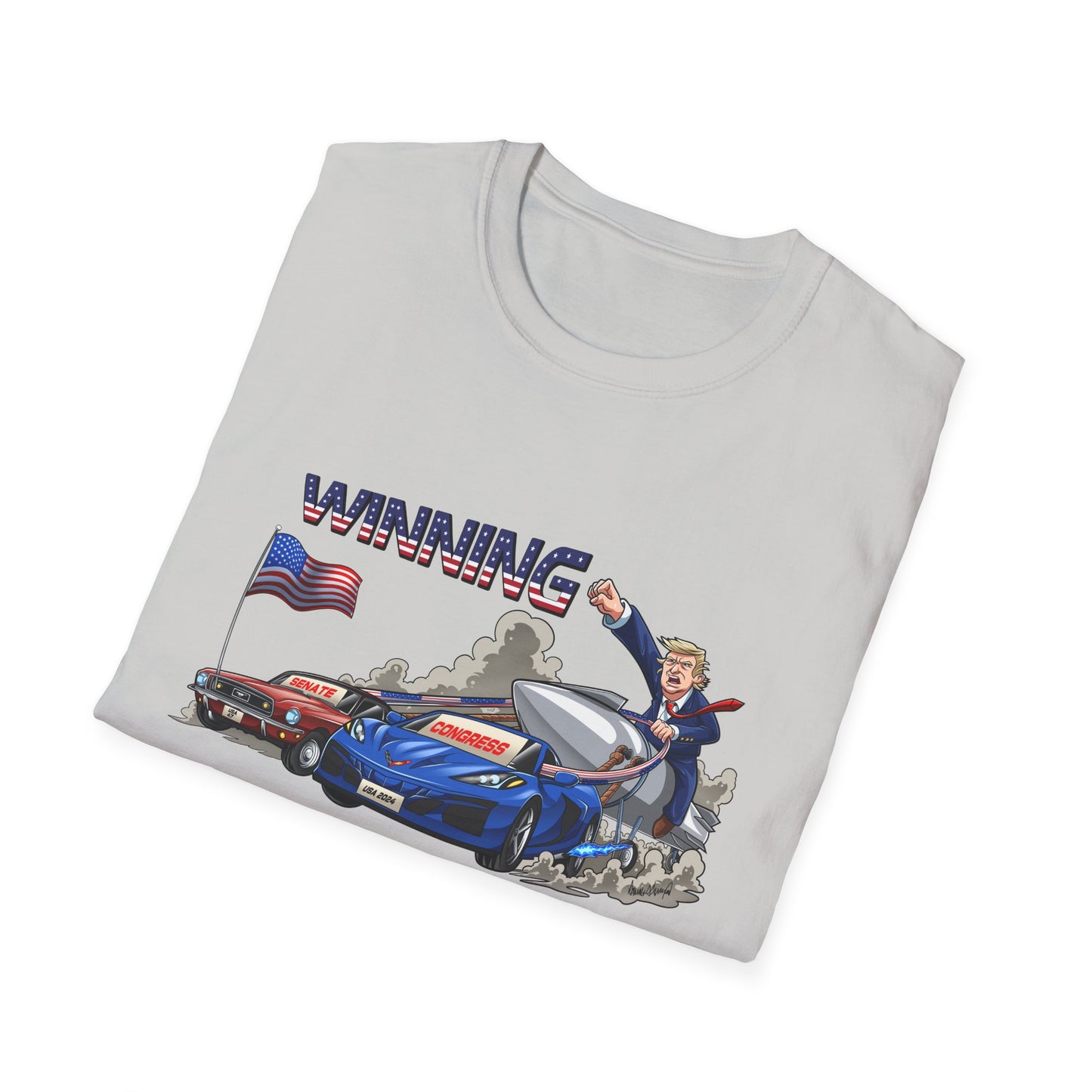 Donald Trump Winning Unisex Softstyle T-Shirt - Patriotic Americana Graphic Tee