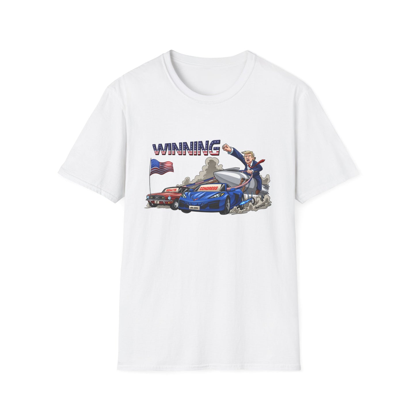Donald Trump Winning Unisex Softstyle T-Shirt - Patriotic Americana Graphic Tee