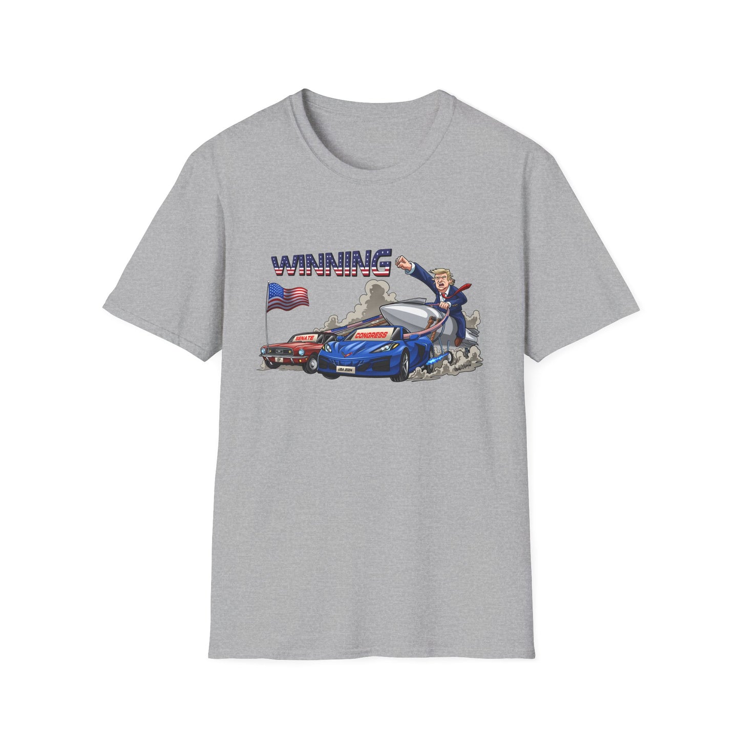 Donald Trump Winning Unisex Softstyle T-Shirt - Patriotic Americana Graphic Tee