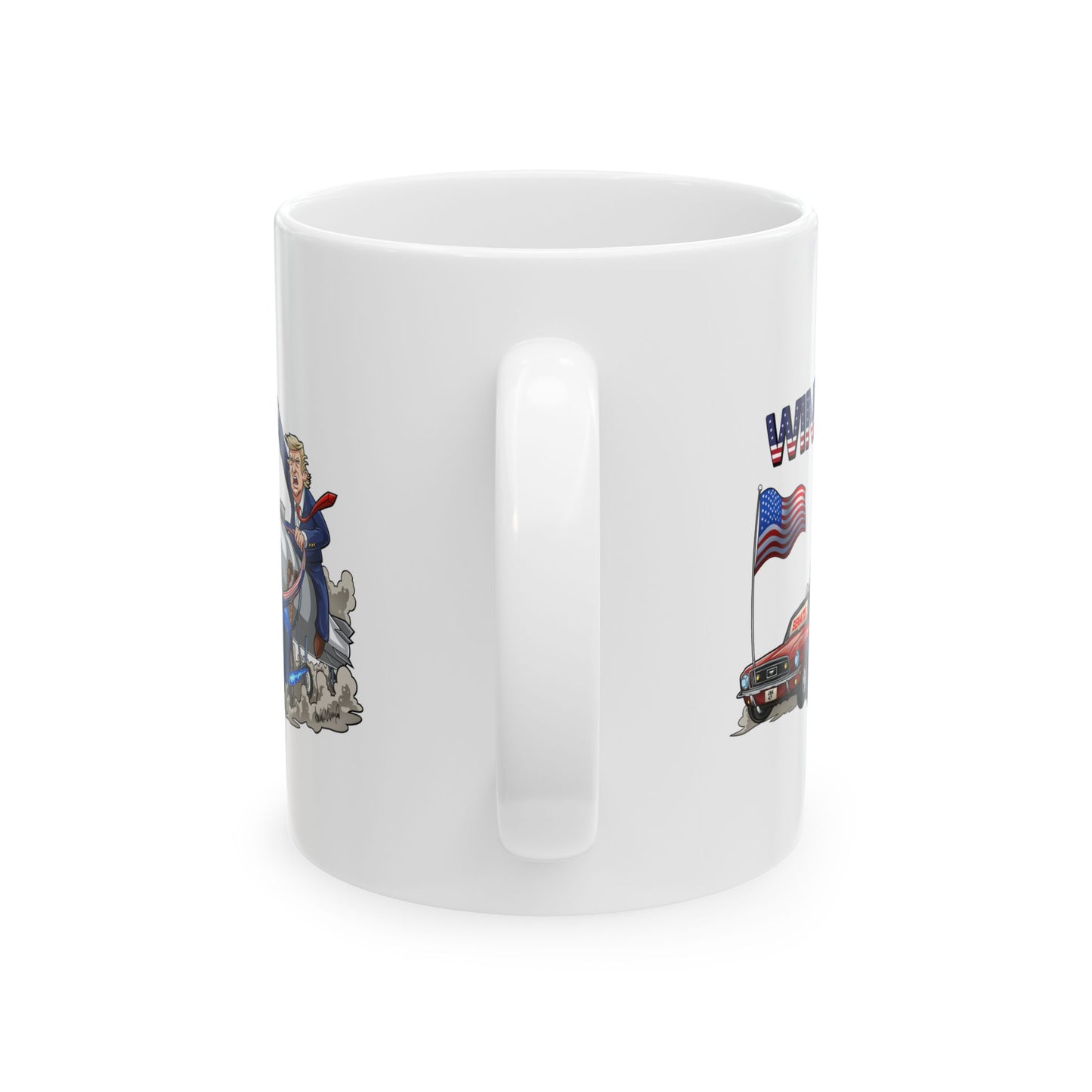 Patriotic Winner Mug - 11oz & 15oz Ceramic Cup with U.S. Flag Design