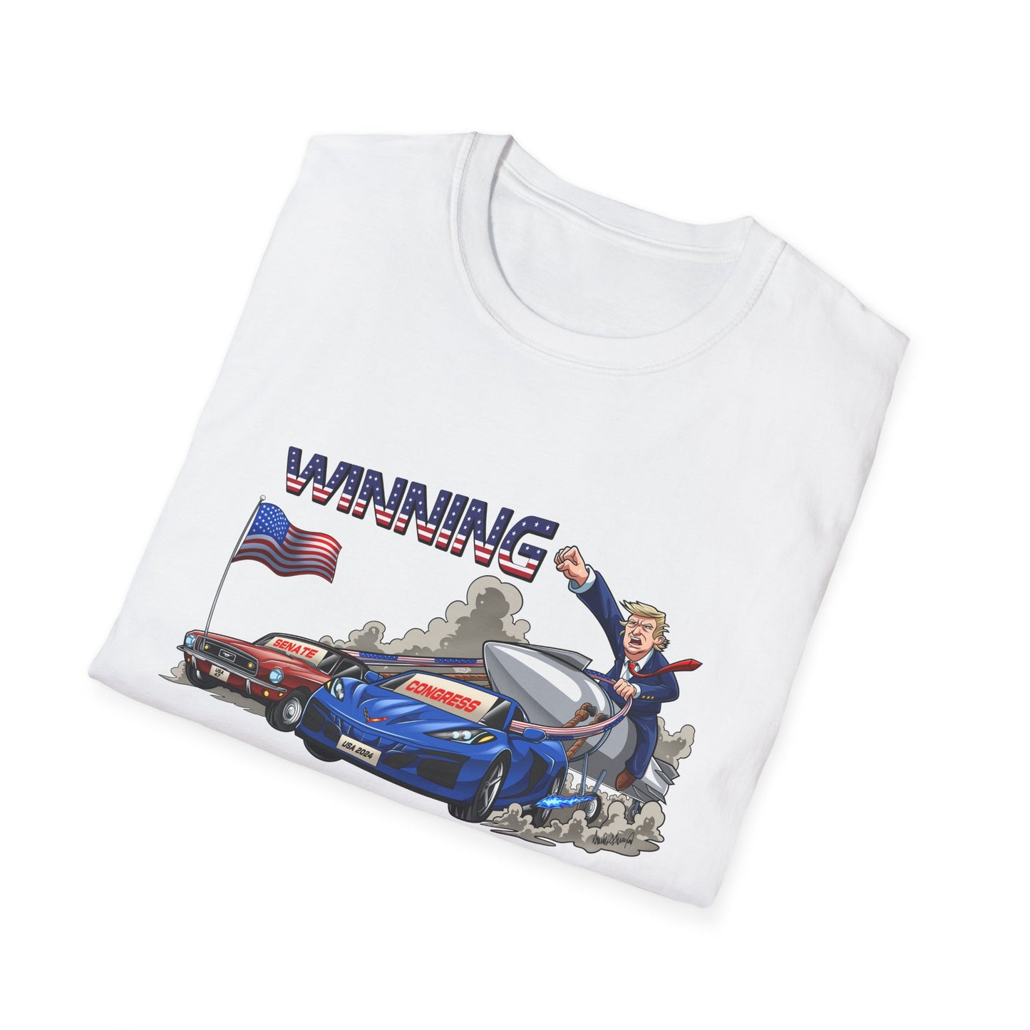 Donald Trump Winning Unisex Softstyle T-Shirt - Patriotic Americana Graphic Tee